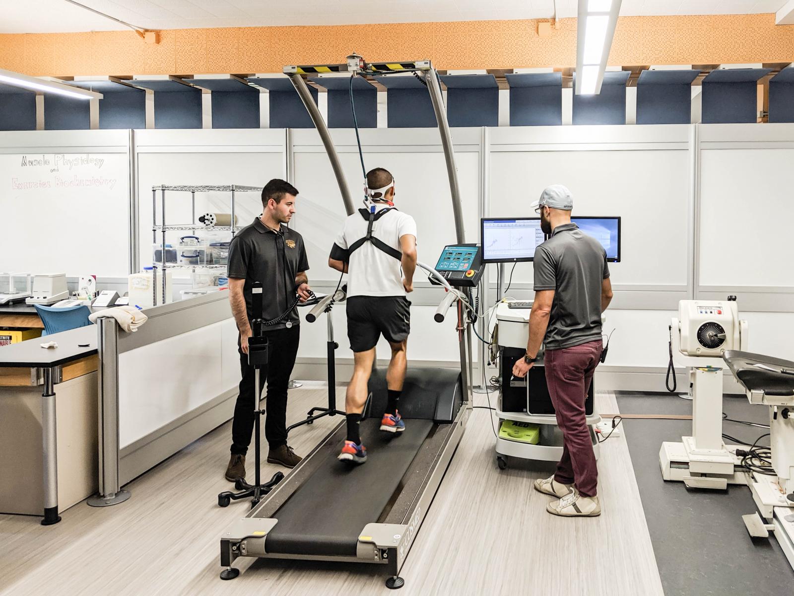 Testing with a patient in the Exercise Physiology Laboratory