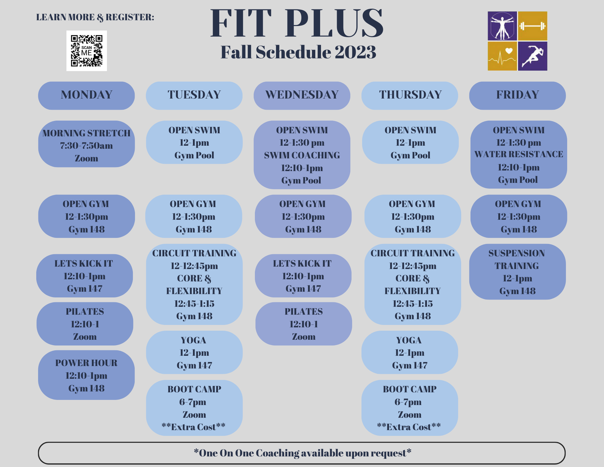 Fit Plus Final Schedule Fall 2023 